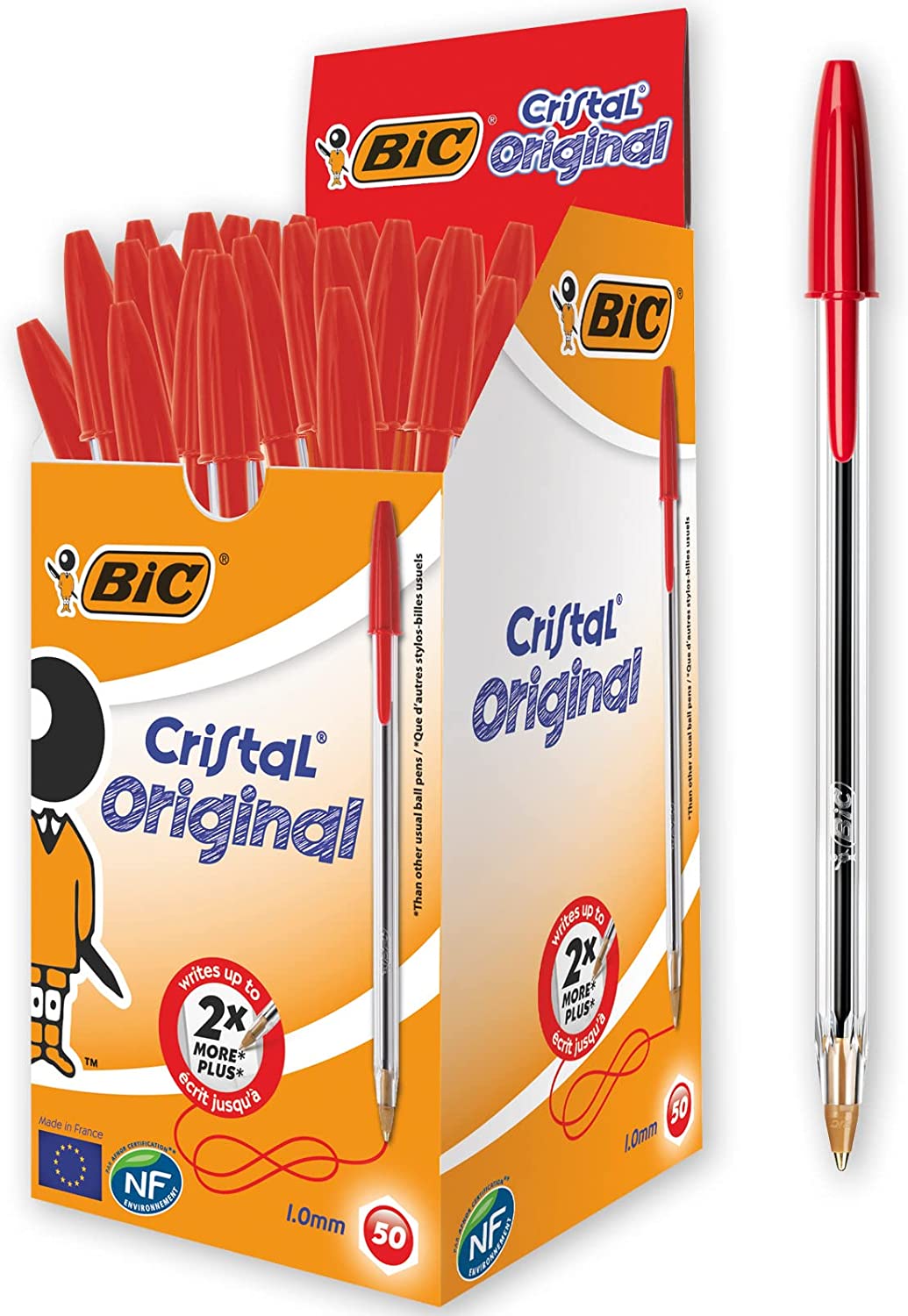 Bic Ball Point Pen Red - 50 Pack