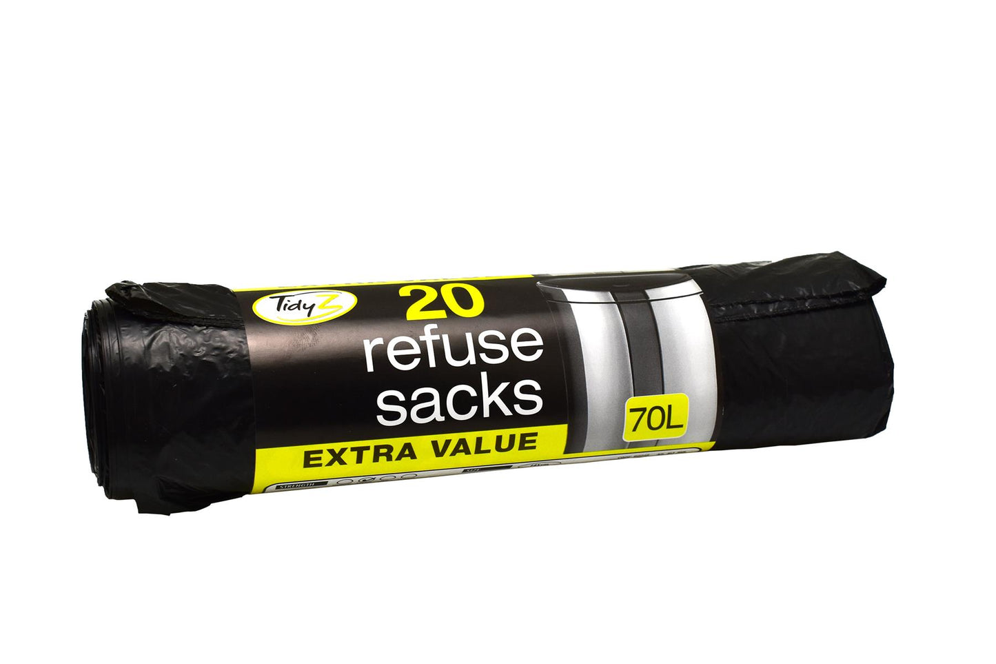 TidyZ Black Refuse Sacks 20's 70 Litre