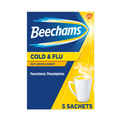 Beechams Cold & Flu Honey & Lemon Sachets 5's