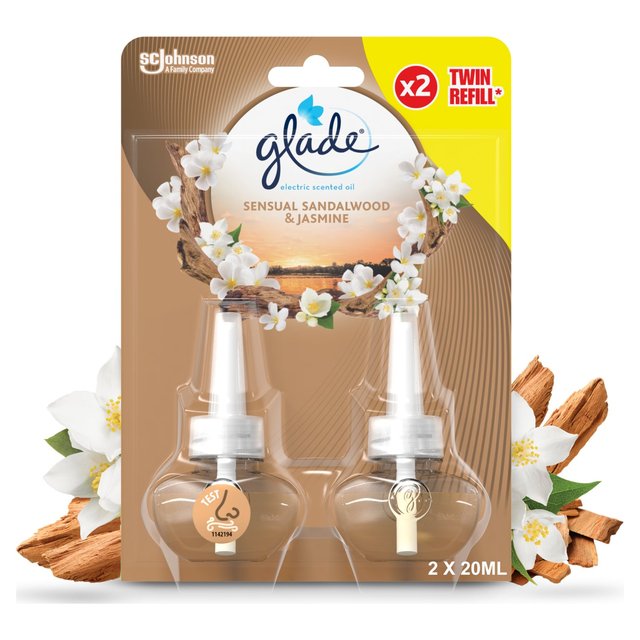 Glade Plug In Refill Twin 20ml Bali Sandalwood & Jasmine