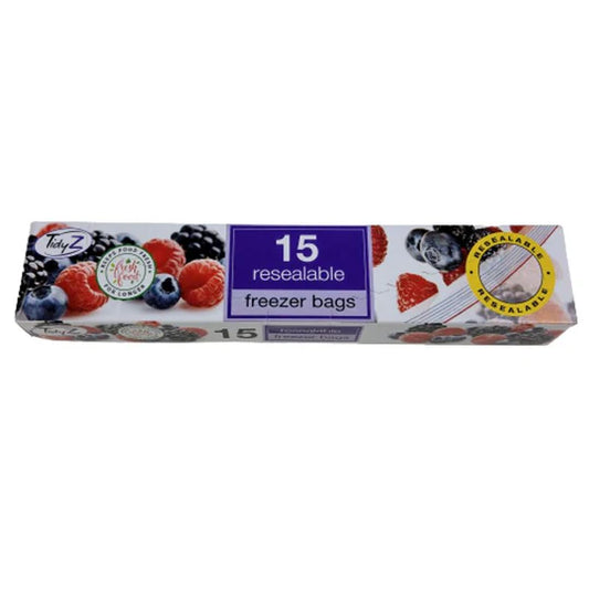 TidyZ Freezer Bags 15's Resealable