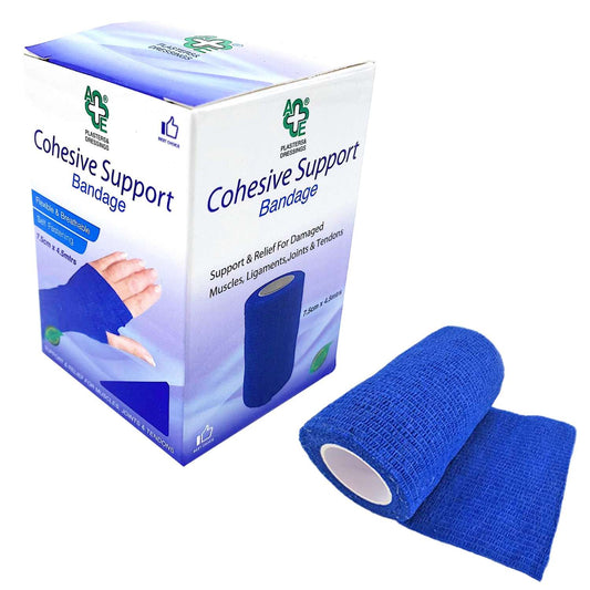 A & E Blue Cohesive Bandage 7.5cm x 5m