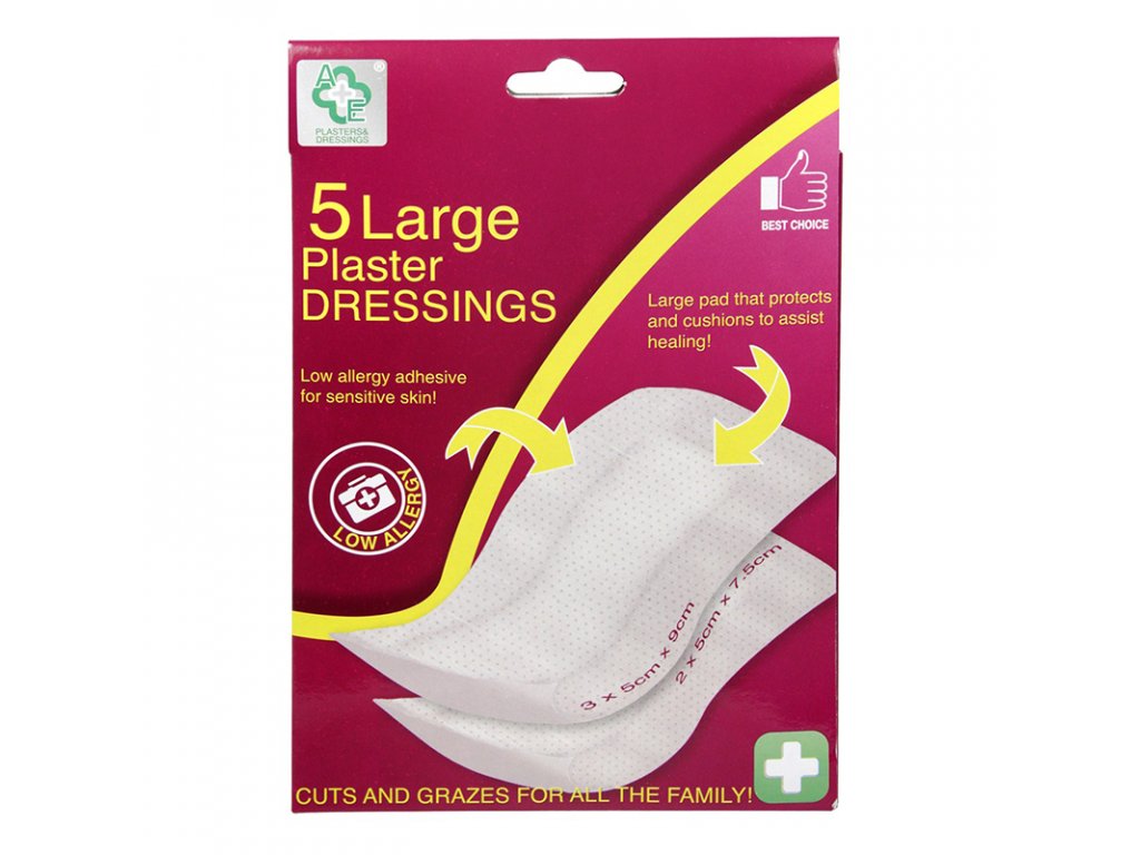 A & E Large Plaster Dressings 5's