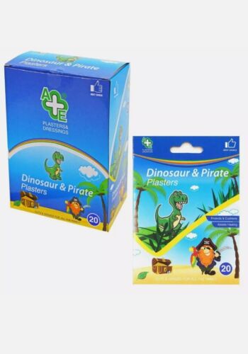 A & E Plasters 20’s Kids Dinosaur & Pirate