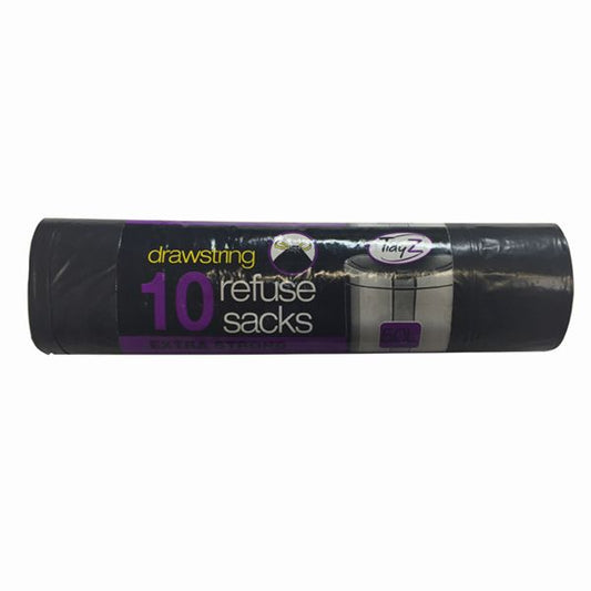 TidyZ Black Refuse Sacks 10's Draw String